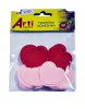 FIGURITAS ADHESIVAS ARTI - CORAZONES FIELTRO X 45 UND