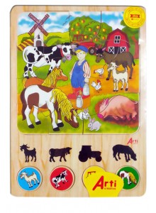 ROMPECABEZA Y ENCAJE EL GRANJERITO - ARTI (MADERA) X 17 PZAS