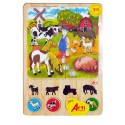 ROMPECABEZA Y ENCAJE EL GRANJERITO - ARTI (MADERA) X 17 PZAS