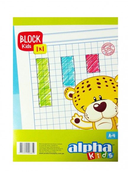 BLOCK ALPHA KIDS A4 PERFORADO 50 HJ-1X1