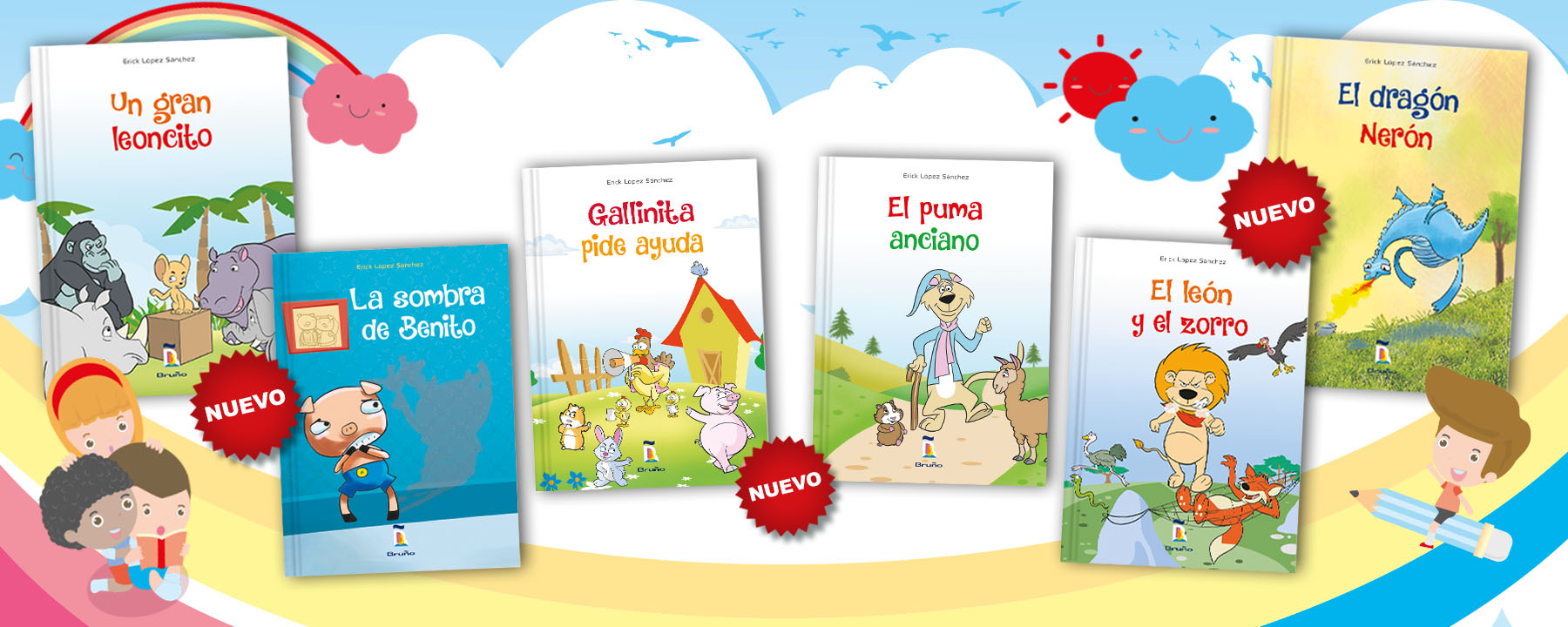 No te pierdas estos excelentes títulos para niños de Inicial de nuestro autor Erick López Sánchez.